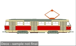 Brekina 64500 - H0 - Tatra T3/T4 - hellbeige/rot